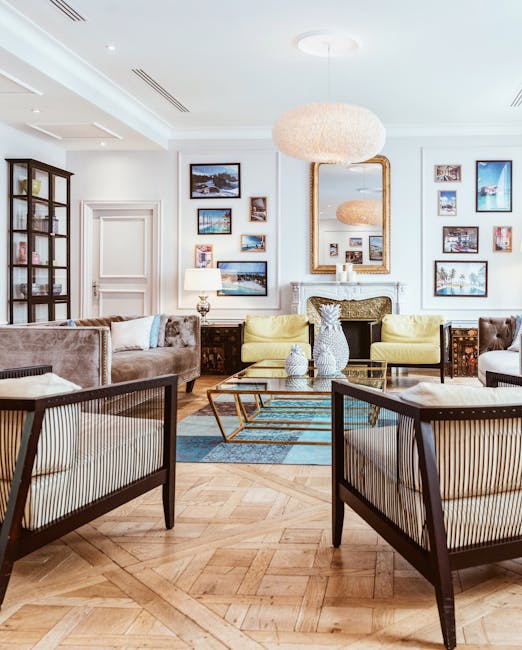 Elegant and contemporary living room design in Paris with modern furniture and stylish decor.